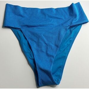 Aerie • NWT Shine Pique Vibrant Blue High-Waisted Bikini Bottom